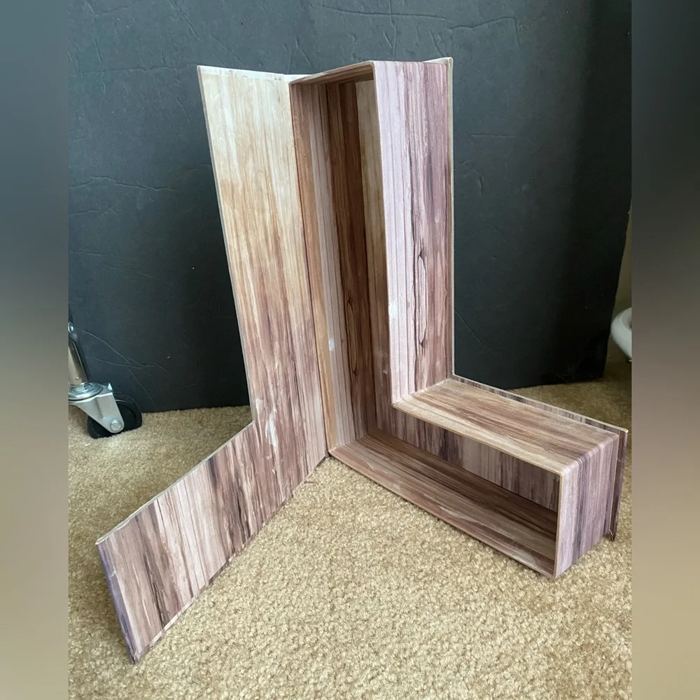 Ashland Michaels Monogram ‘L’ Letter tabletop decor box opens rustic woodland - Picture 4 of 10